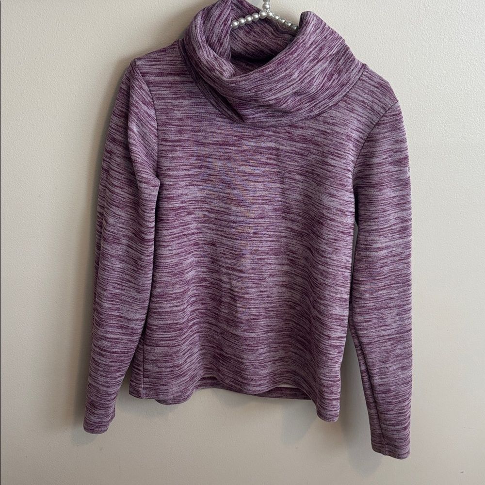 Columbia Fleece Pullover Womens Size M Purple Space Dye Thermal Cowl Neck